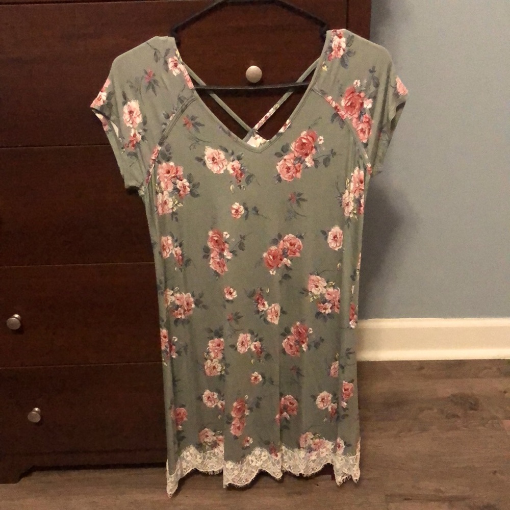 Belk blue floral dress—size S